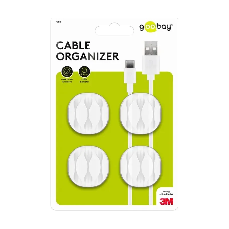 GooBay 70373 organizador de cables Escritorio Blanco 4 pieza s