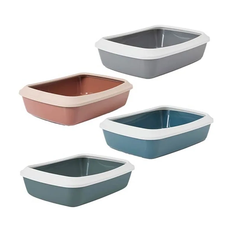 Savic Iriz gato basura bandeja con borde gris 42 x 31 x 12,5 cm Pack 6