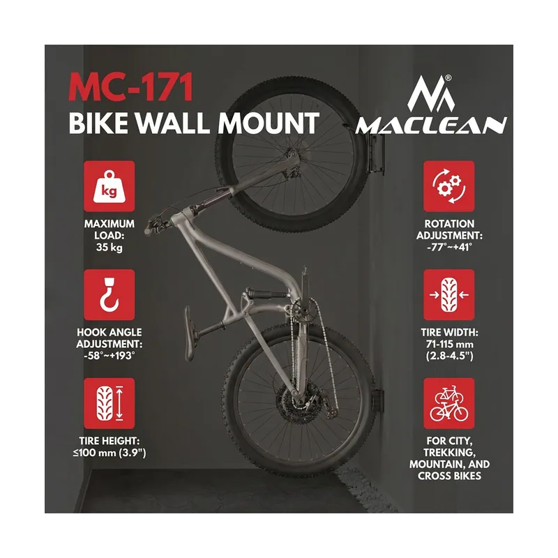 Maclean Soporte de Pared para Bicicletas