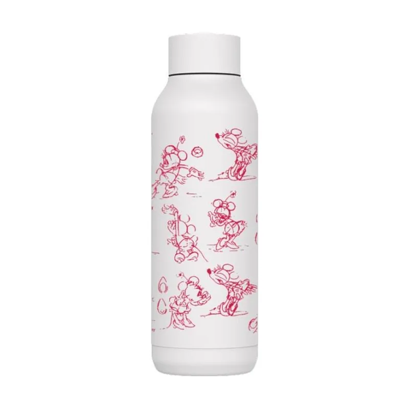 Quokka botella termo acero inoxidable solid white 510 ml minnie sketch