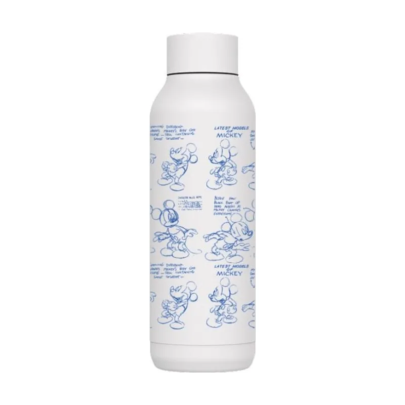 Quokka botella termo acero inoxidable solid white 510 ml mickey sketch