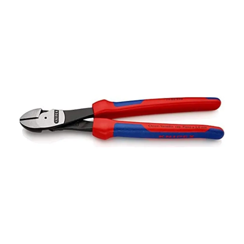 Knipex Alicates de corte diagonal de fuerza Negro atramentado con mangos multicomponente 250 mm