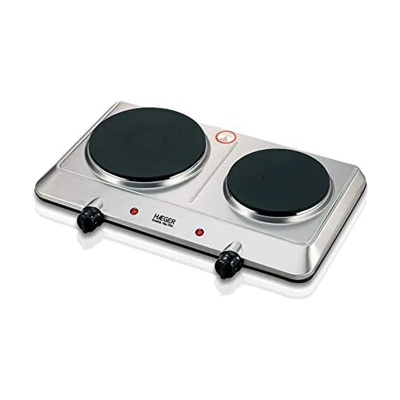 Haeger HP-02S.015A hobs Acero inoxidable Encimera 45,5 cm Quemador en espiral 2 zona s