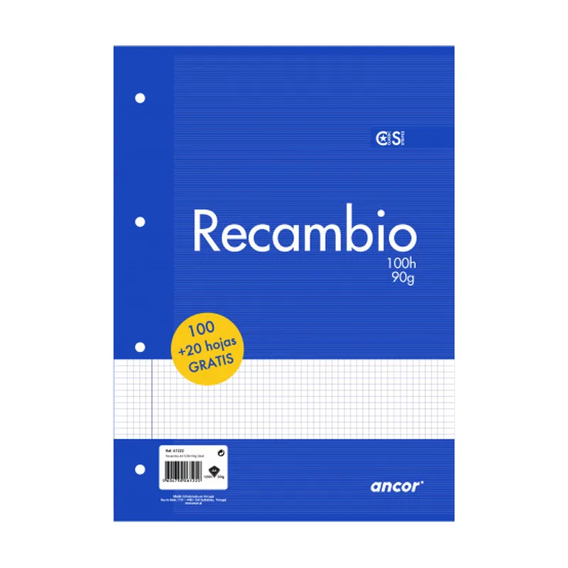 Recambio a4 100+20 Hojas