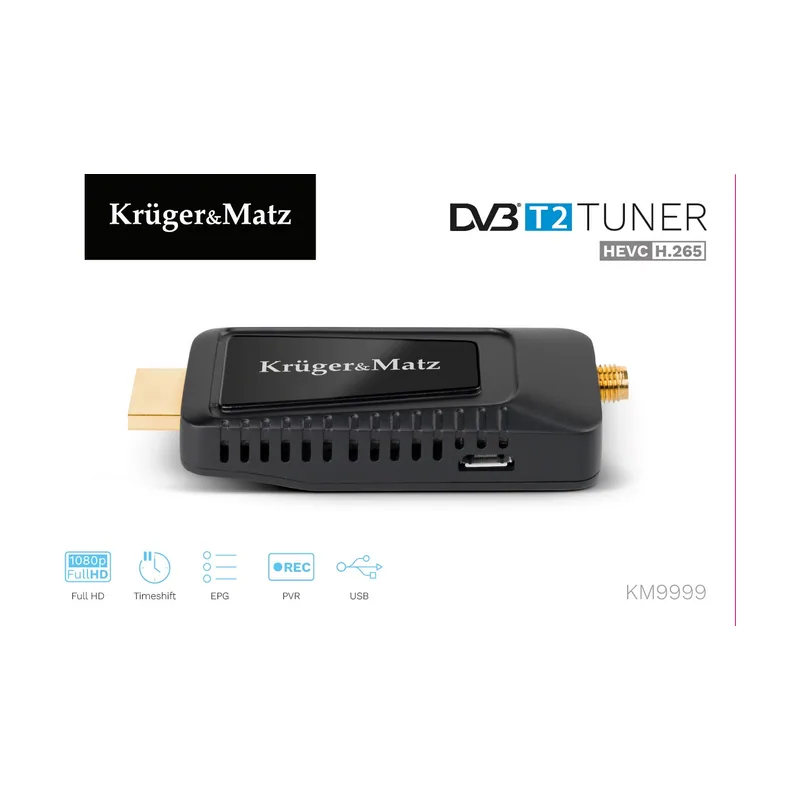 Kruger & Matz mini Tuner DVB-T2 H.265 HEVC KM9999