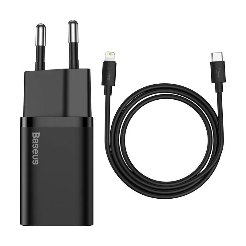 Baseus TZCCSUP-B01 cargador de dispositivo Universal Negro Corriente alterna Carga rápida Interior