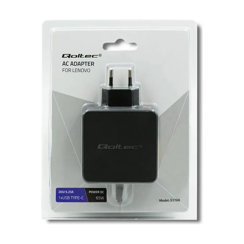 Qoltec 51766 adaptador e inversor de corriente Interior 65 W