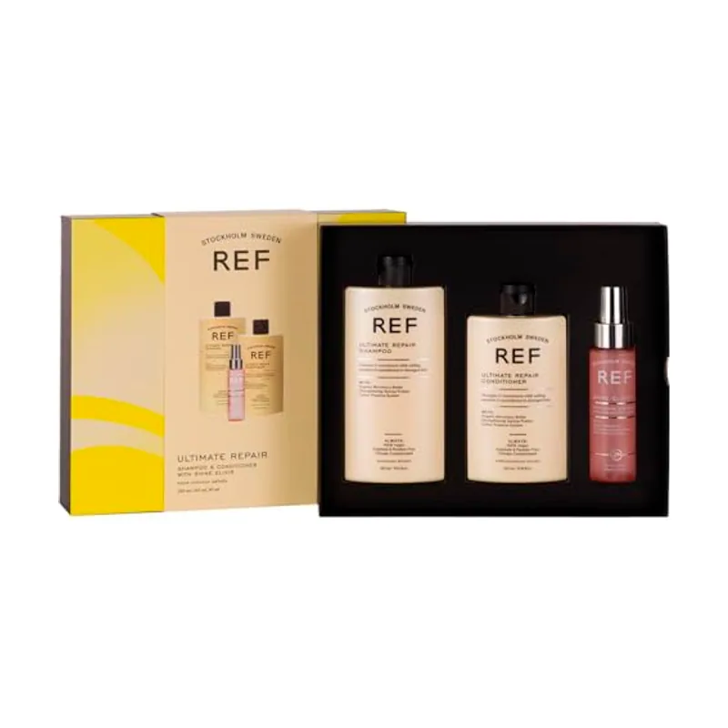 REF Ultimate Repair Gift BOX. Champú 285 Ml. + Acondicionador 245 Ml. + Shine Elixir 80 Ml.