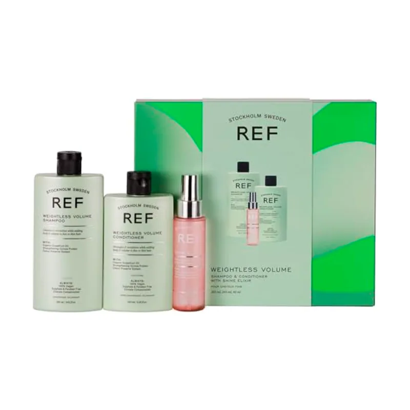 REF Weightless Volume Gift BOX. Champú 285 Ml. + Acondicionador 245 Ml. + Shine Elixir 80 Ml.