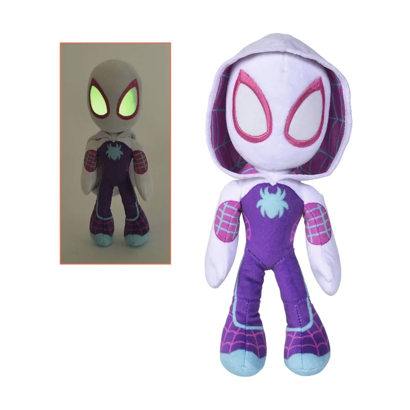 Simba Peluches Disney Marvel Ghost Spider con Ojos Que Brillan en la Oscuridad