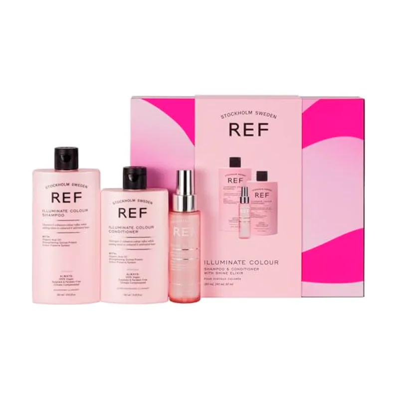 REF Illuminate Gift BOX. Champú 285 Ml. + Acondicionador 245 Ml. + Shine Elixir 80 Ml.