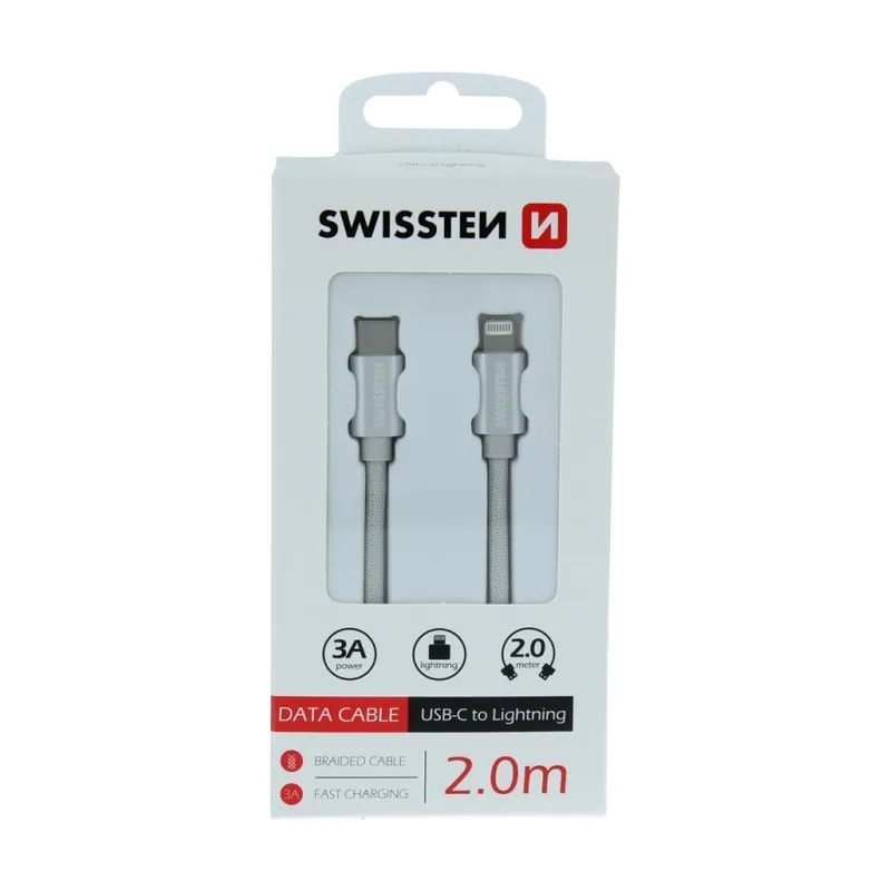 Swissten Cable de carga rápida para iPhone 3A de 2 m