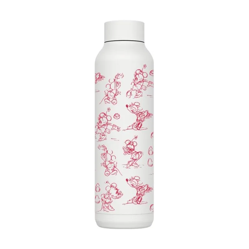 Quokka botella termo acero inoxidable solid white 630 ml minnie sketch