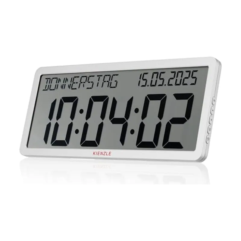Reloj de Pared radiocontrolado con Fecha Pantalla XXL