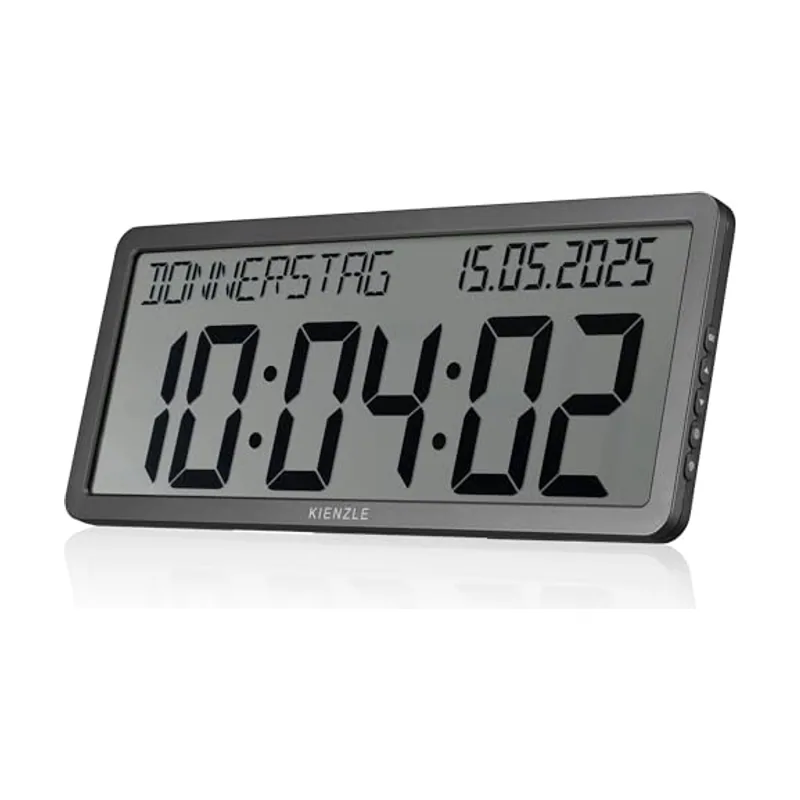 Reloj de Pared radiocontrolado con Fecha Pantalla XXL