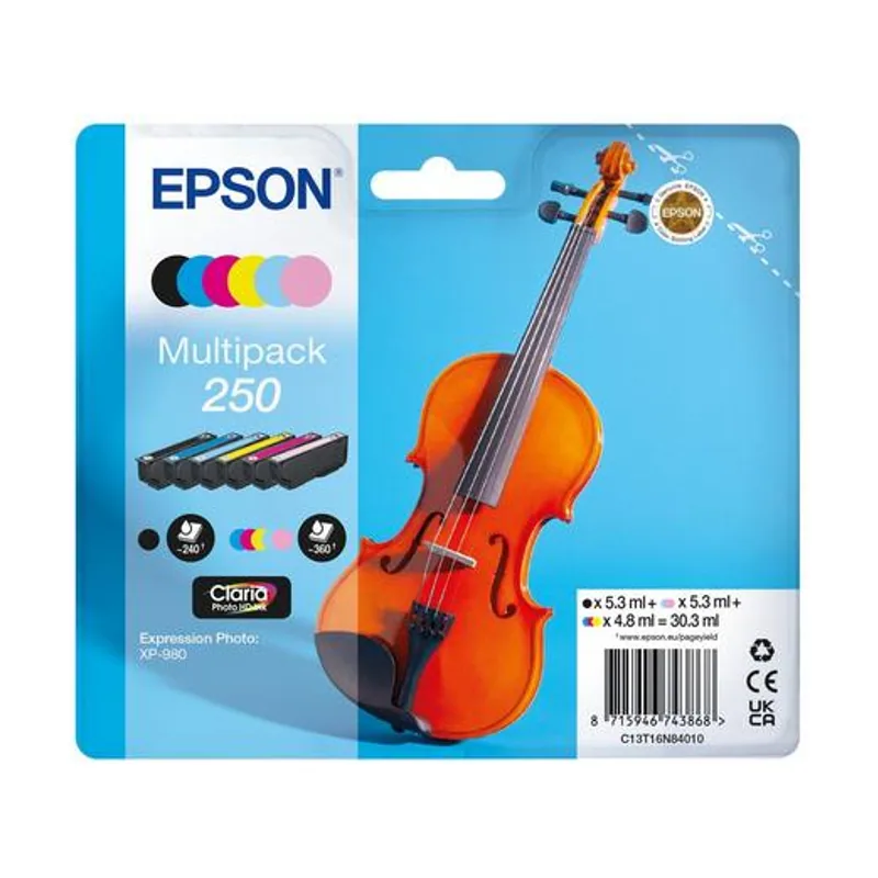 Epson 250 Violin Claria Photo HD cartucho de tinta 6 pieza s