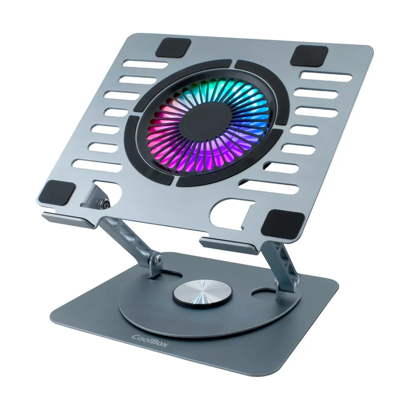 Coolbox CoolAir Soporte Portatil con Ventilador Silencioso RGB de 11cm
