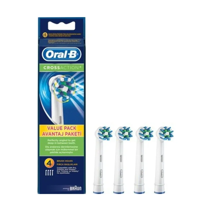 Braun Oral-B Cross Action Cepillo de dientes eléctrico de repuesto cabezales de repuesto con tecnología Clean Maximiser