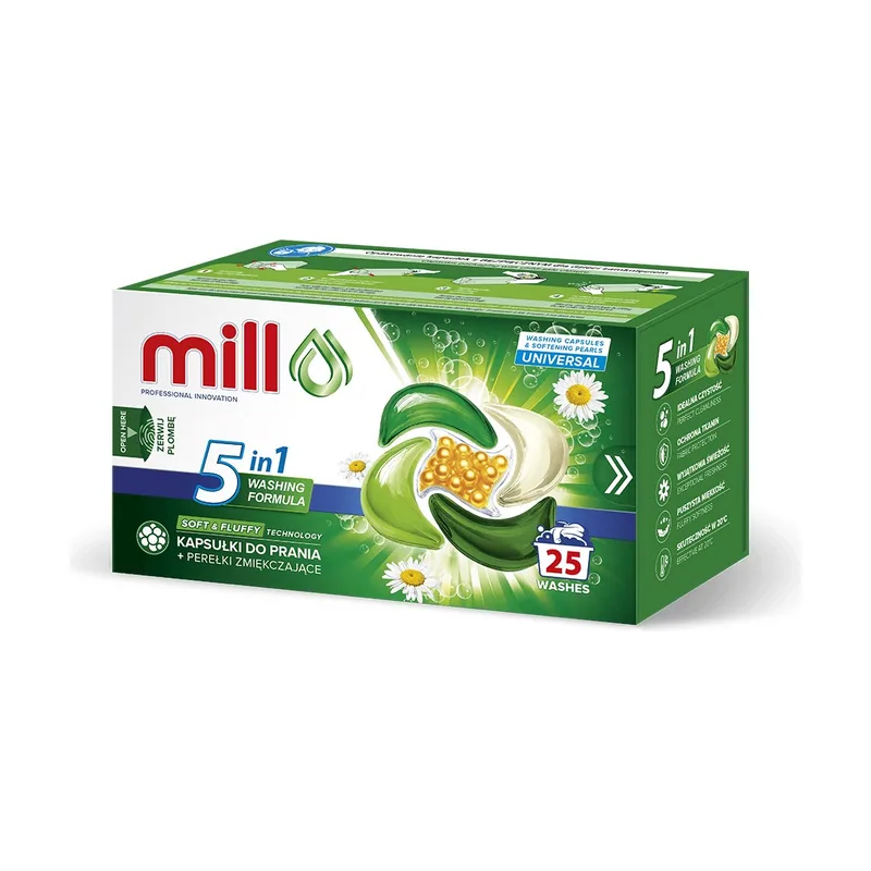 Madonis Mill pro cápsulas 5k para lavar + perlas suavizantes universal 25 unidades paquete colectivo 8 unidades