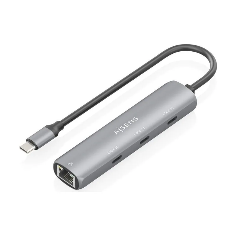 Aisens Dock USB-C A Ethernet Gigabit + Hub 3xUSB-C