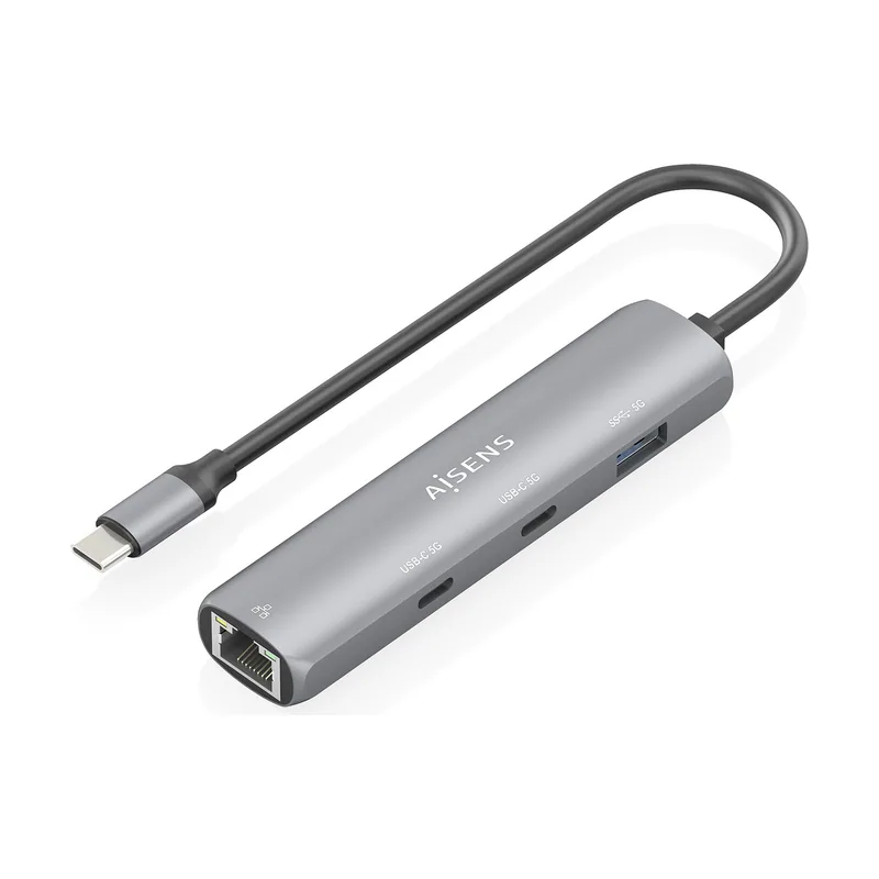 Aisens Dock USB-C A Ethernet Gigabit + Hub 2xUSB-C+1xUSB-A
