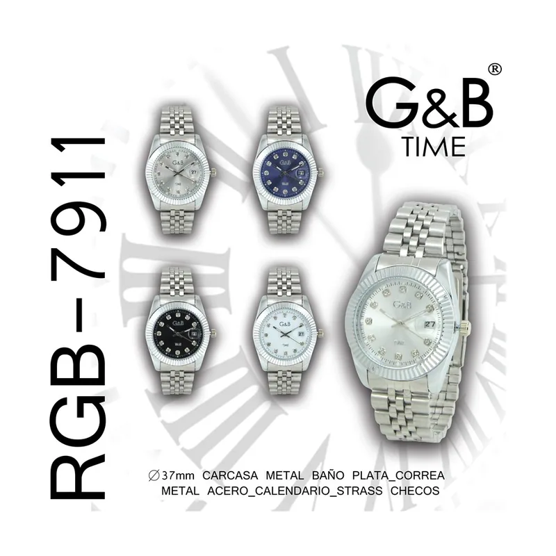 G&b time g&b mujer metal redondo con fecha