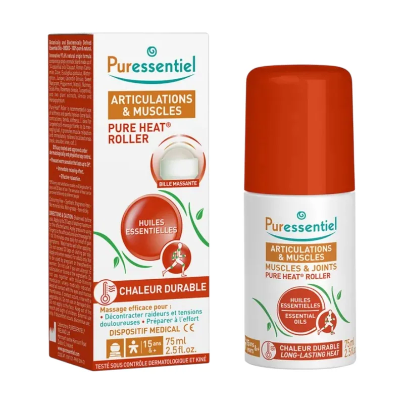 Aceite corporal roll-on Pure Heat con aceites esenciales