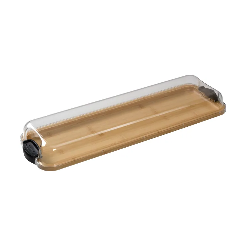 Farberware Tabla de Cortar Rectangular Build-a-Board de con Compartimiento Único y Tapa Transparente con Cierre para Embutidos