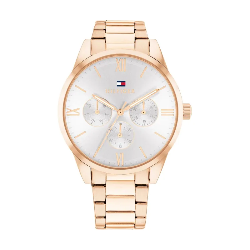 Tommy Hilfiger Reloj Analógico de Cuarzo Multifunción para Mujer con Correa
