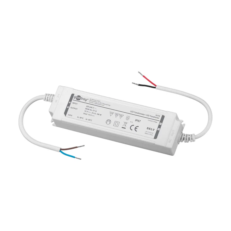 GooBay Transformador LED 12 V 100 W IP67