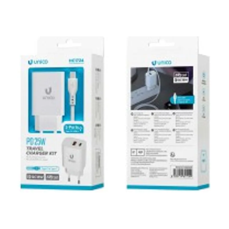Unico Cargador usb a+c 25w+cable c hc1724