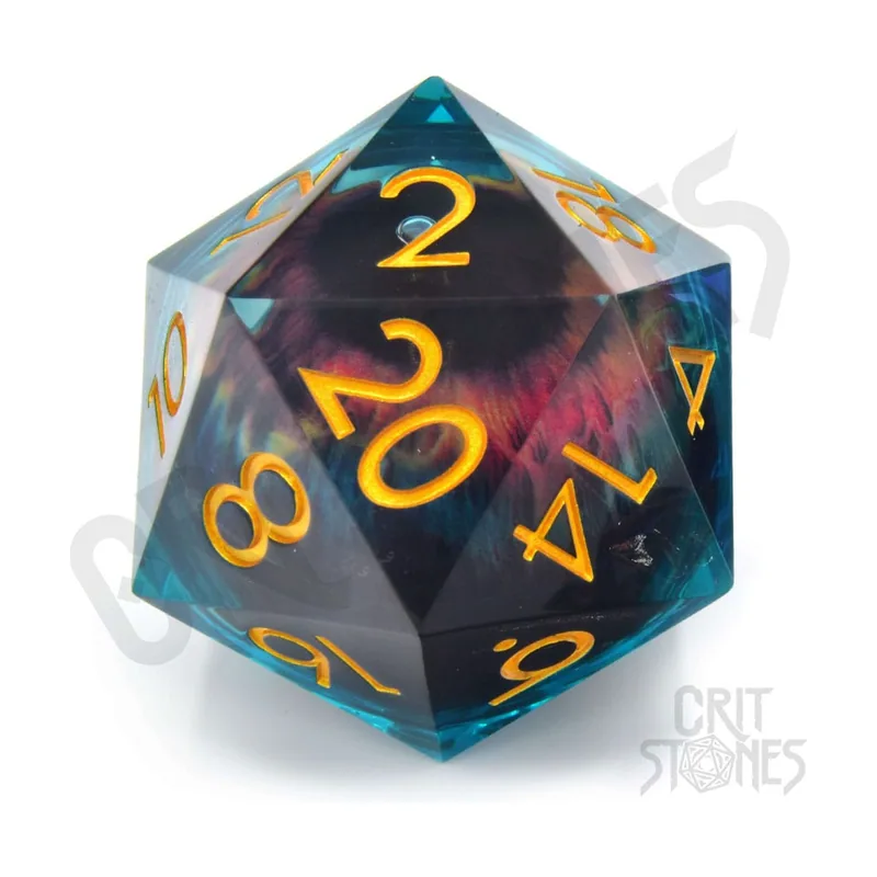 Glassstaff Critstones liquid core dados d20 eye of the oracle 5 cm