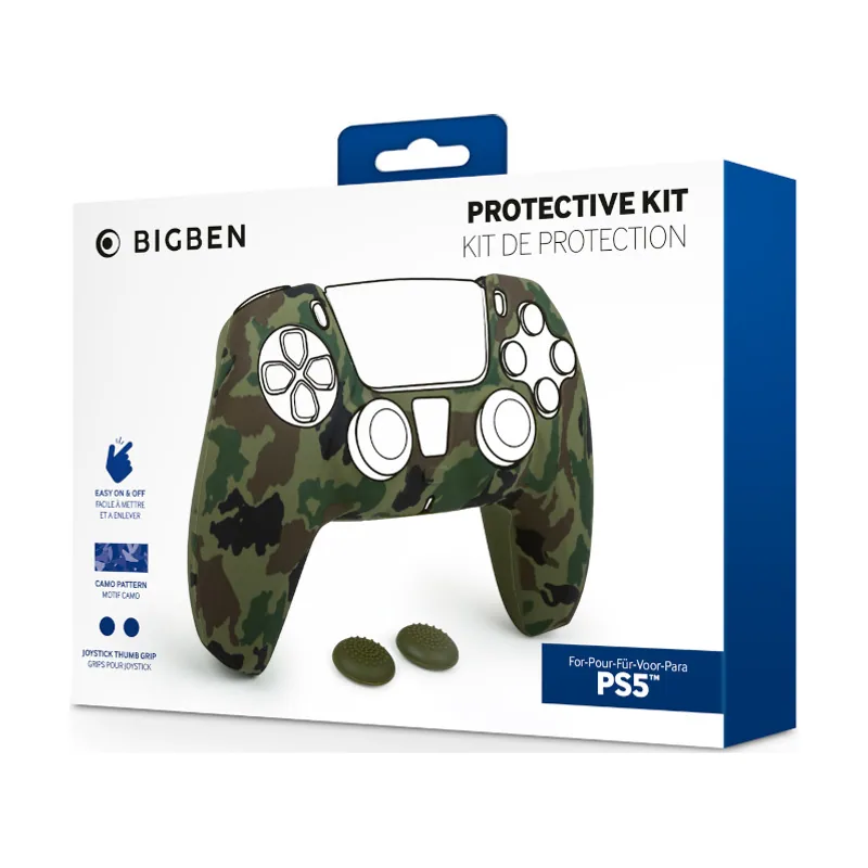 Nacon Silicon Skin para Mando Sony Dualsense y un par de Grips para Joystick para PS5. Camo