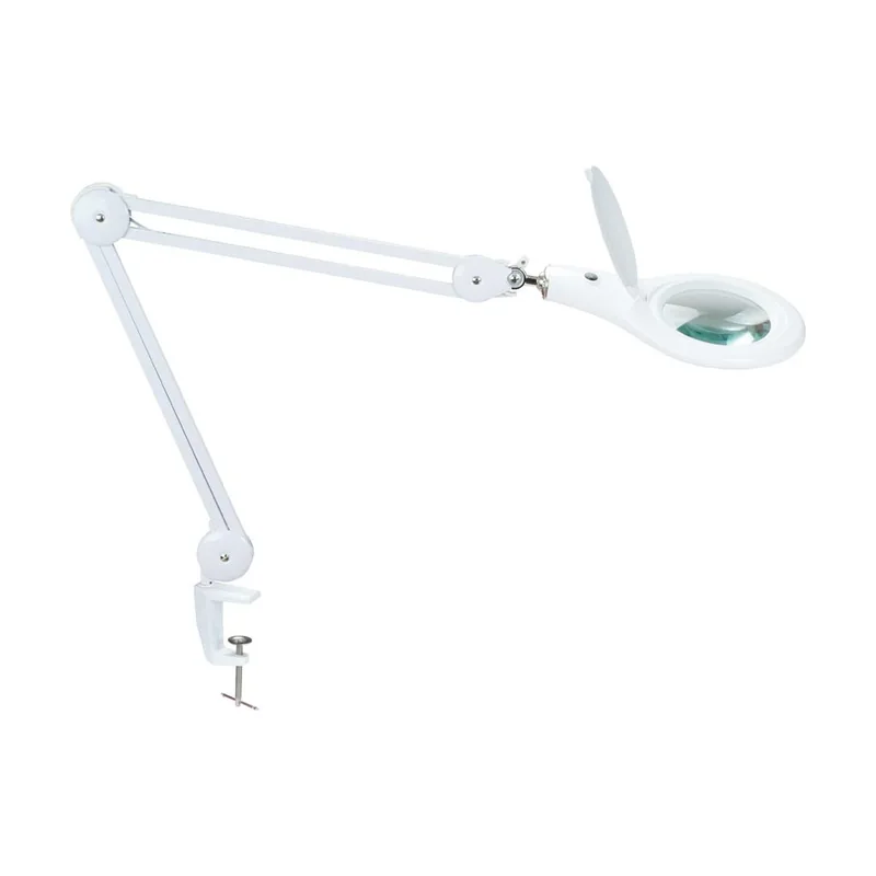 Lupa Flexo Luz 56leds Fijacion Mesa Blanca 5 Diotrias Hrv1209