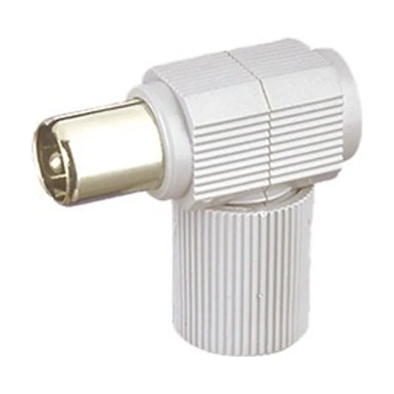 Krang Conector Antena TV Macho 9,52mm Acodado BLANCO K13191
