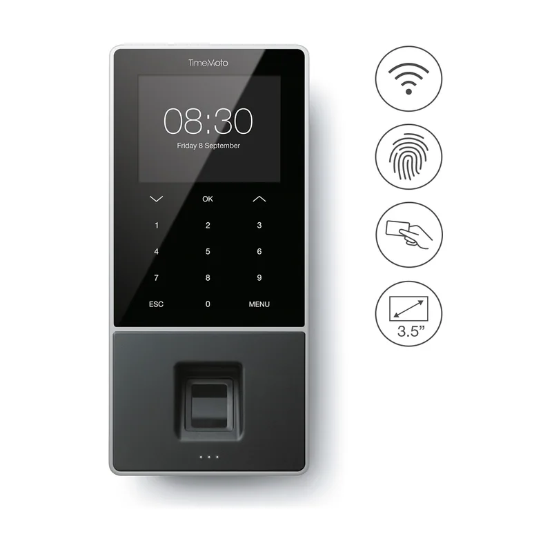 Safescan Terminal de Controlador de Presencia con tarjeta RFID y control de huella dactilar o PIN Timemoto Tm-828