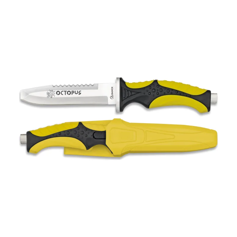 Cuchillo de Submarinismo Amarillo Albainox Octopus