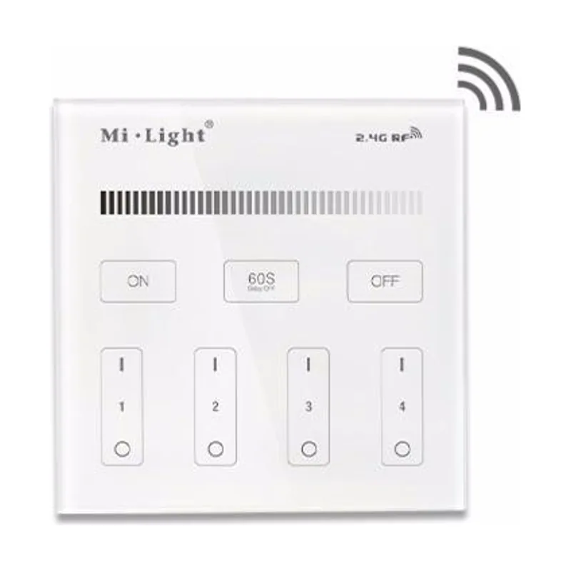 MiBoxer Mando Inalambrico Pared MonoColor 4Zonas RF