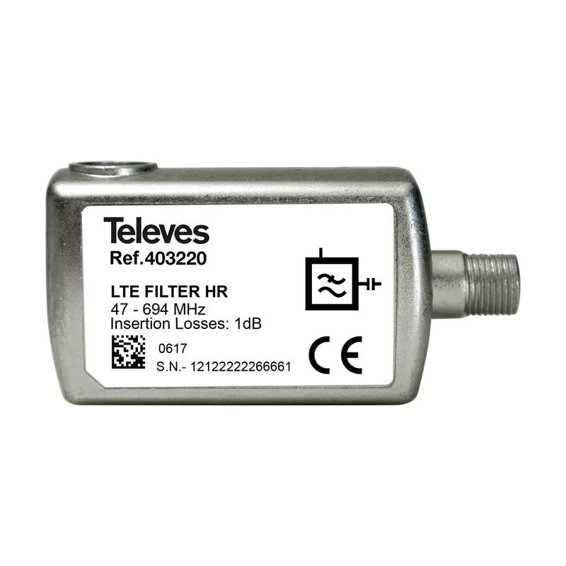 Televes Filtro LTE700 5G Enchufable Conector F