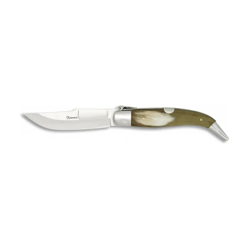 Martinez Albainox Navaja De Teja Nº 2 con Mango de Asta de Toro y Hoja de Acero Inox de 11 cm en caja de presentación 05004