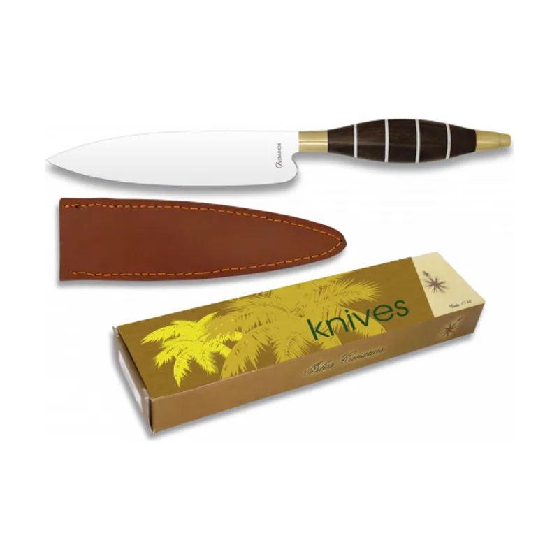 Cuchillo Albainox con Mango Madera y Hoja de Acero Inoxidable de 11 cm Incluye Funda de piel 17219