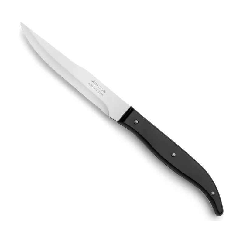 Arcos Cuchillo Chuletero de Mesa 372400 monoblock de una pieza de acero inoxidable y hoja de 11 cm en caja