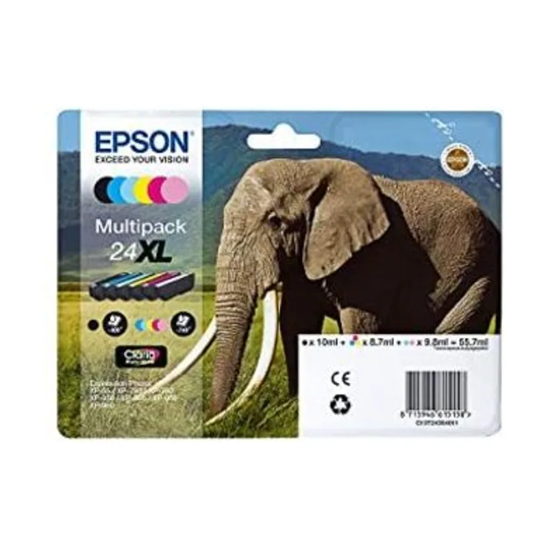 Epson Elephant Multipack 6-colours 24XL Claria Photo HD Ink
