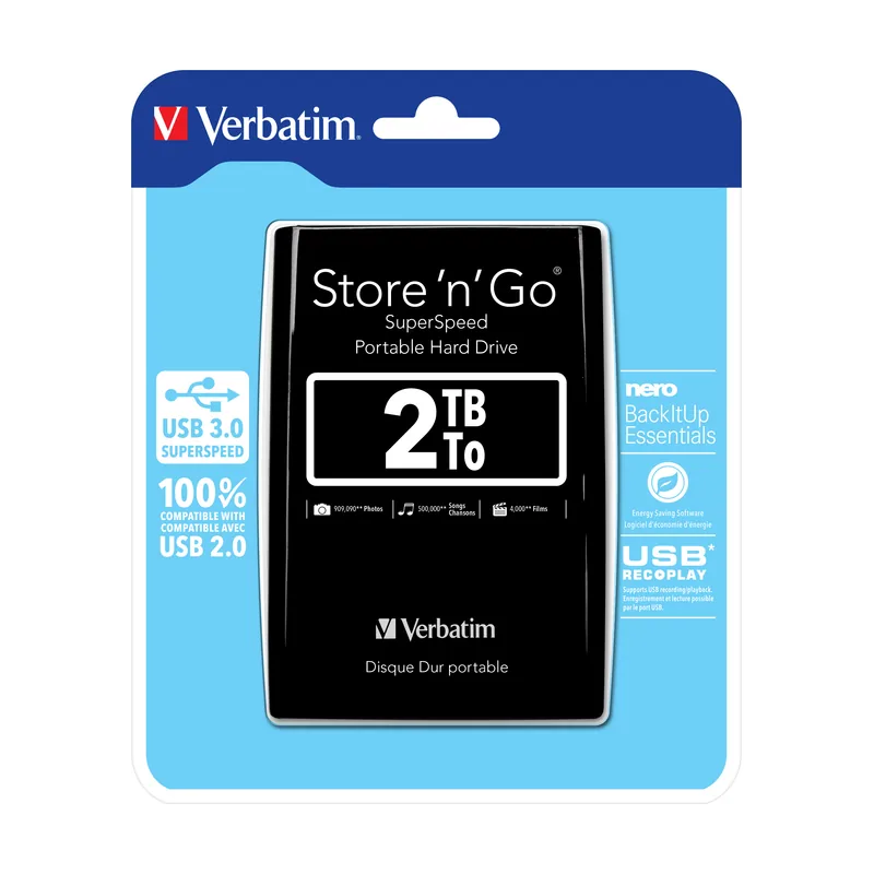 Verbatim Disco Duro Portátil Store 'n' Go USB 3.0 de 2 TB en