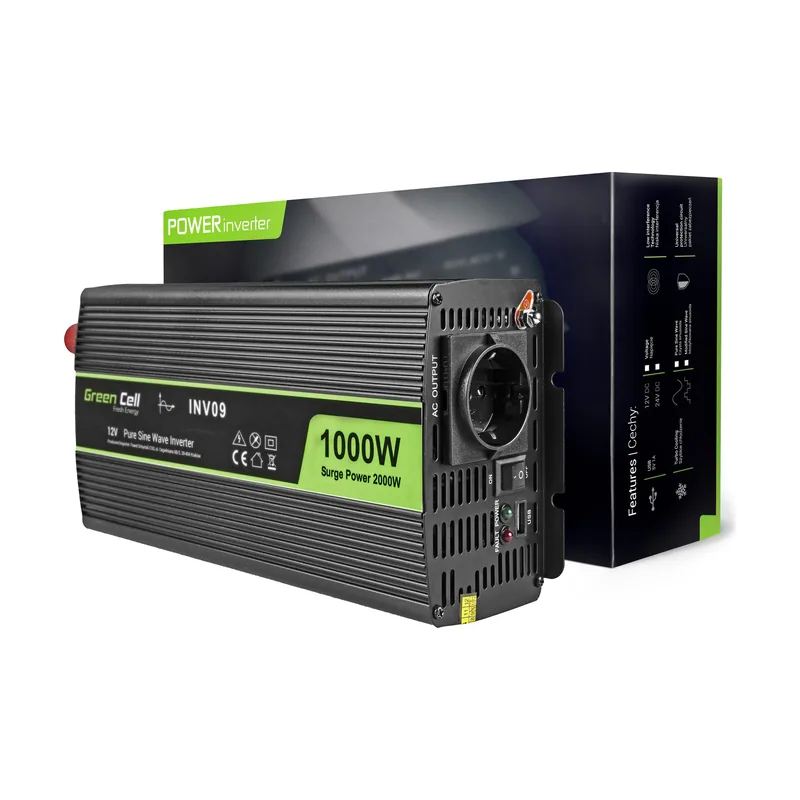 Green Cell INV09 adaptador e inversor de corriente Auto 1000 W