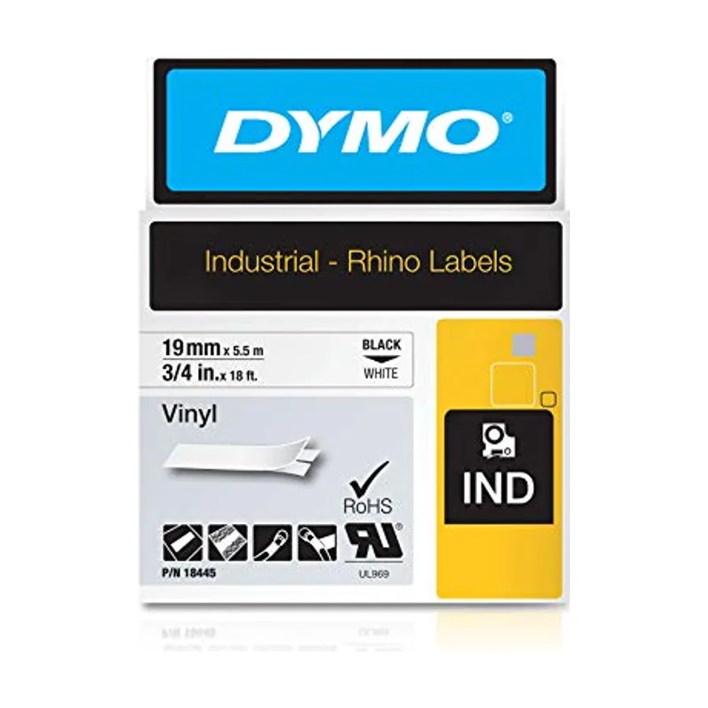 19mm RHINO Coloured Vinyl cinta para impresora de etiquetas D1