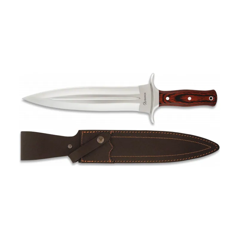Cuchillo Deportivo Rematador Mango Stamina Roja Y Hoja Acero Inox De 23,5 cm Incluye Funda 31646