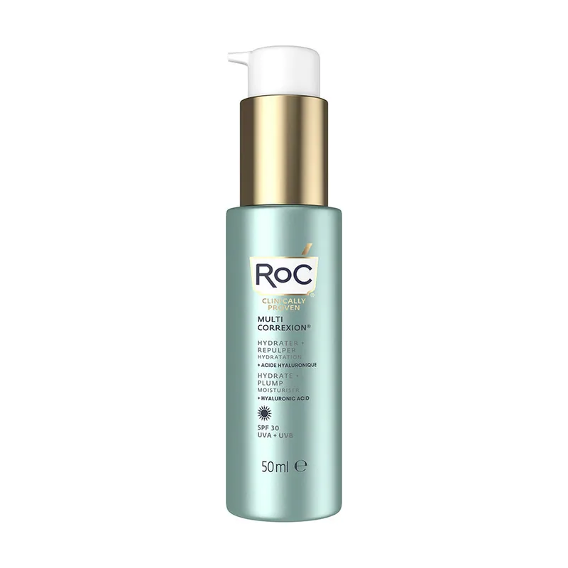 ROC HYDRATE + PLUMP crema hidratante con ácido hialurónico SPF30 50 ml