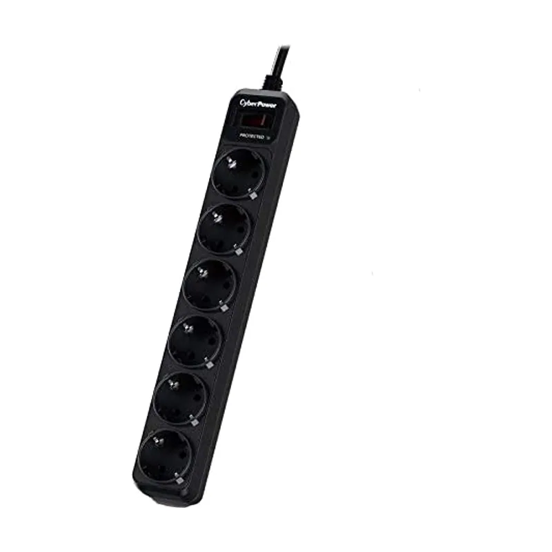 Cyberpower B0620SC0-DE limitador de tensión Negro 6 salidas AC 200