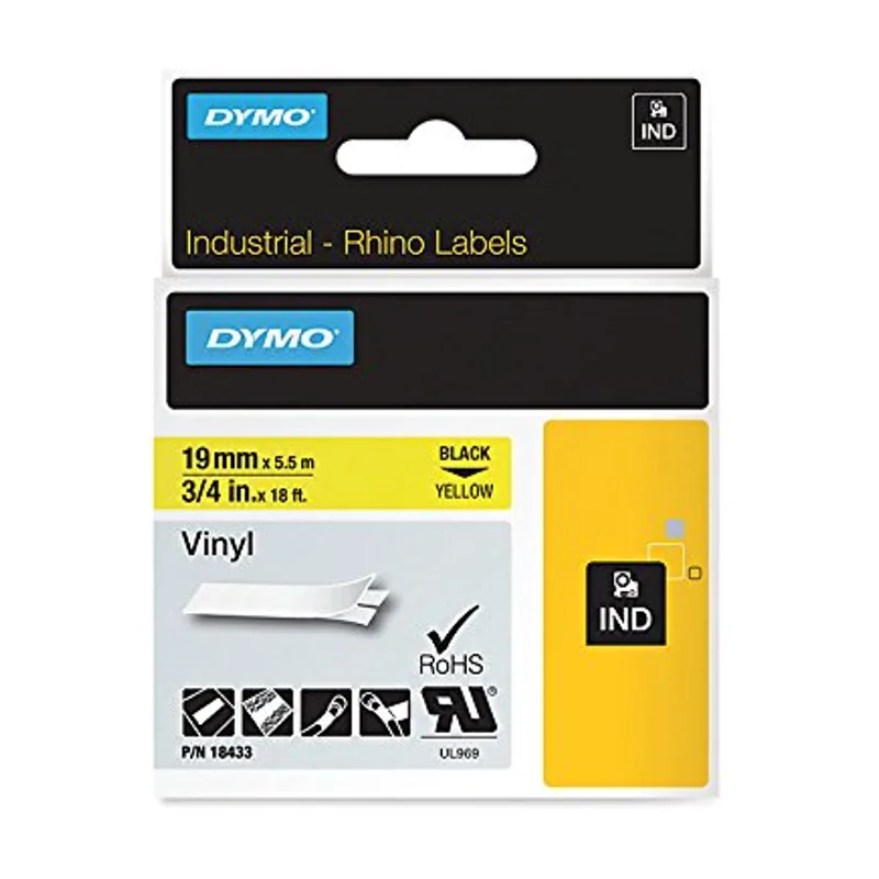 19mm RHINO Coloured Vinyl cinta para impresora de etiquetas D1